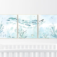 Under the sea wall art, Ocean nursery decor, Nautical nursery print set, under the sea nursery, gender neutral nursery, ocean, nautical