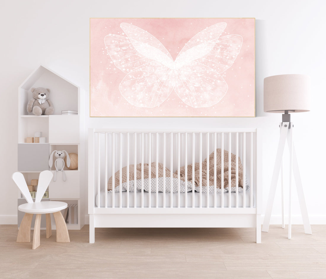 Nursery decor girl butterfly, blush, blush pink, Butterfly Nursery Art, girls room, butterfly prints, Butterfly Art, blush pink, neutral