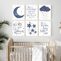Nursery decor boy, navy nursery wall art boy, boys room decor, navy nursery set, quote prints, boy nursery prints, moon nursery
