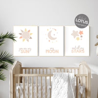 Nursery decor gender neutral, moon nursery, You Are My Sun My Moon And All My Stars, neutral nursery wall art, nursery prints neutral