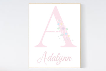 Nursery decor name, Nursery decor girl, nursery decor girl name, pink nursery, name nursery art, girl nursery decor, girl nursery ideas