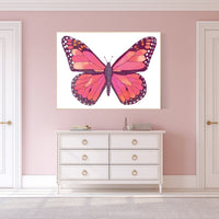 Nursery decor girl butterfly, pink nursery, Butterfly Nursery Art, butterfly prints, Butterfly Art, pink and orange, girls room decor