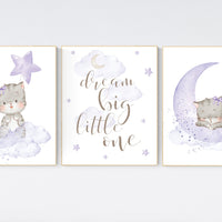 Nursery decor girl purple, cat nursery, Nursery decor girl lavender and gray, kitten nursery, girl nursery decor, cats print for nursery