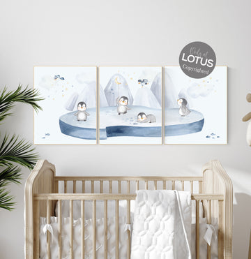 Penguin nursery decor, gender neutral nursery, Penguin nursery wall art, Penguin nursery prints, neutral nursery decor, nursery wall art
