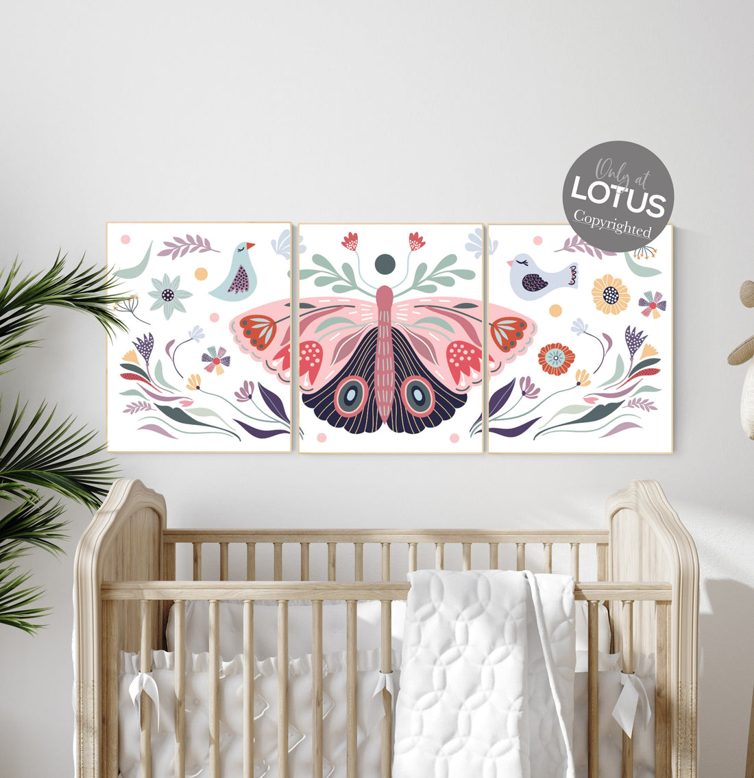 Nursery decor boho, butterfly nursery decor, girl nursery decor boho, butterfly print wall art, Nursery wall art girl boho, floral nursery