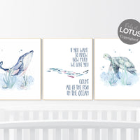 Ocean nursery decor, Nautical nursery print set, under the sea nursery, gender neutral nursery, ocean, nautical, Under the sea wall art