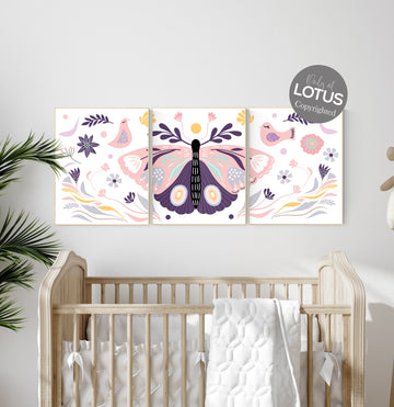 Nursery decor girl butterflies, Butterfly Nursery Art, Girl Nursery Art, Butterfly Nursery Decor for Baby Girl, Butterfly Art, light pink