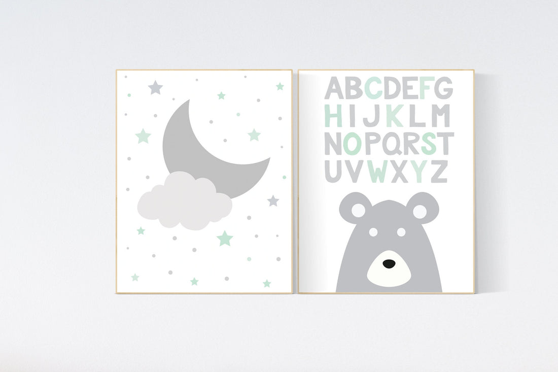 Nursery decor neutral, mint grey nursery Nursery decor mint, mint green nursery decor, gender neutral nursery decor, baby room decor
