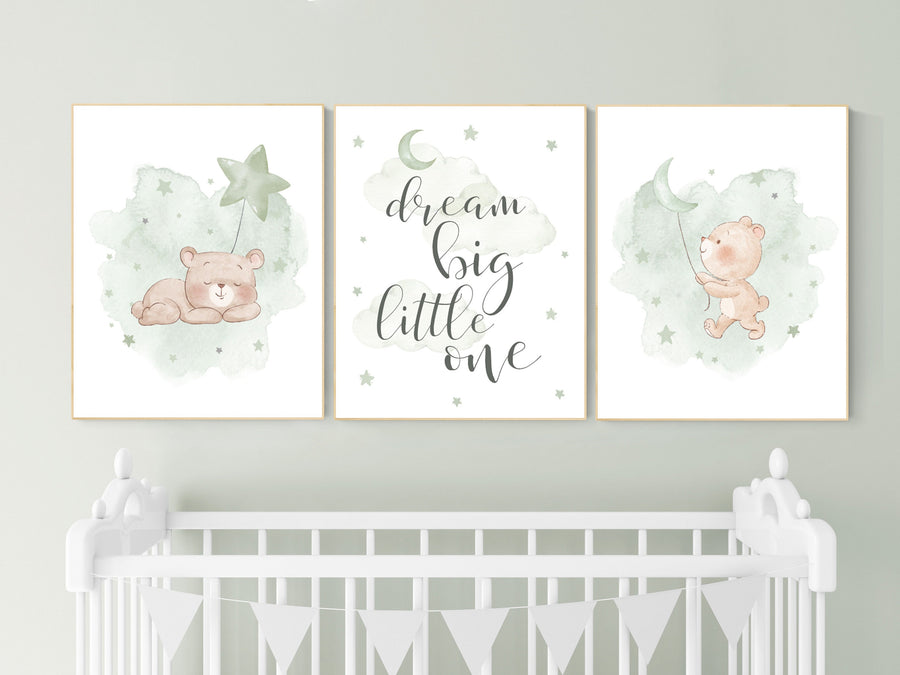 Nursery decor gender neutral, sage green nursery, bear nursery, green nursery, gender neutral nursery, sage green, baby room decor, bear