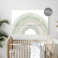 Nursery prints rainbow, gender neutral, sage green nursery wall decor, rainbow nursery, you are my sunshine, nursery decor, green nursery