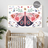 Boho nursery, butterfly nursery decor, girl nursery decor boho, butterfly print wall art, Nursery wall art girl boho, floral nursery