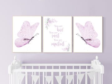 Nursery decor girl butterfly, nursery decor purple, nursery decor girl lilac, Butterfly Nursery Art, Girl Nursery Art, Butterfly Wall Art