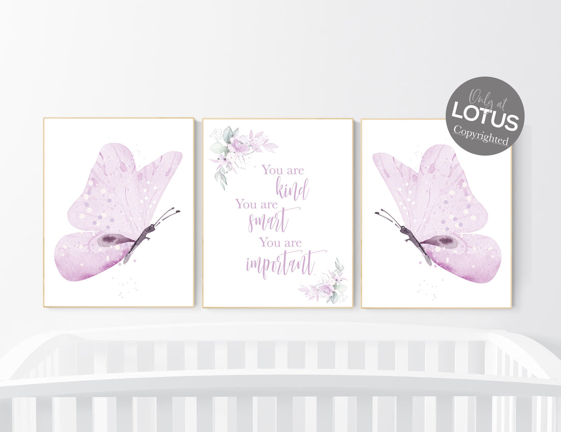 Nursery decor girl butterfly, nursery decor purple, nursery decor girl lilac, Butterfly Nursery Art, Girl Nursery Art, Butterfly Wall Art