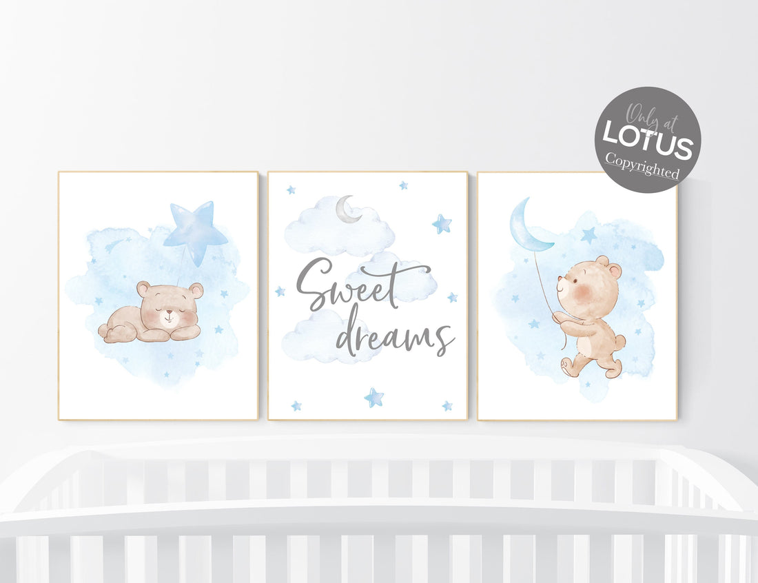 Nursery decor bear, nursery decor boy, bear nursery print, teddy bear decor, boy nursery wall decor, boy nursery ideas
