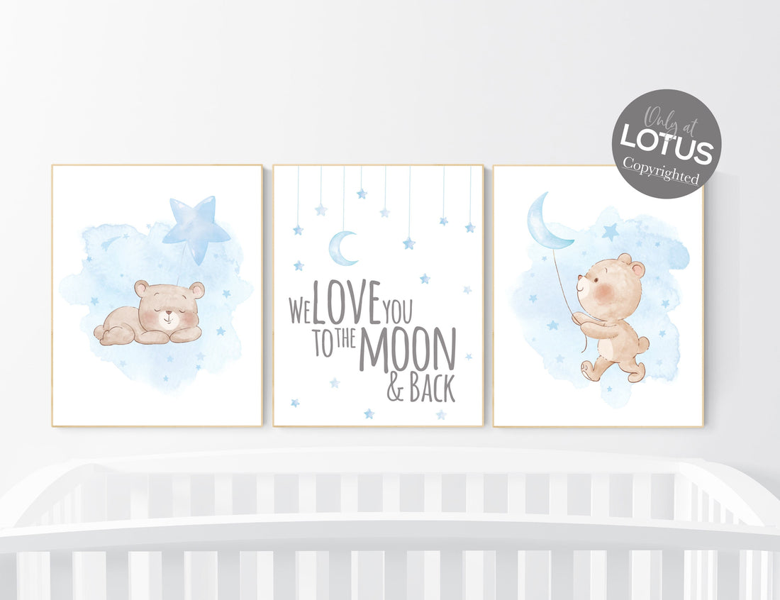 Boy nursery decor, Nursery decor bear, bear nursery print, teddy bear decor, boy nursery wall decor, boy nursery ideas, teddy bear