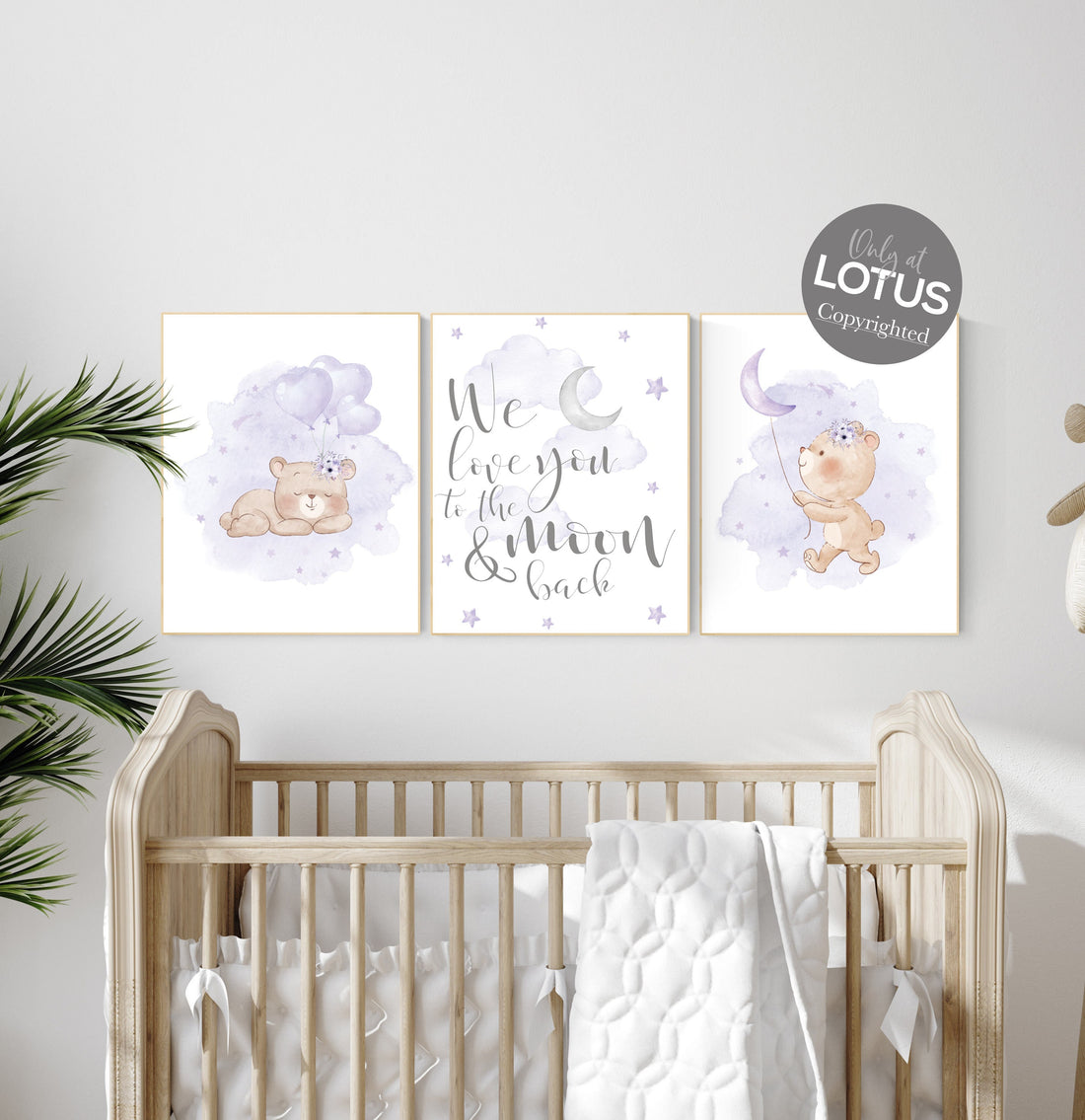 lilac nursery, girl nursery decor, Nursery decor girl purple, Bear nursery, purple nursery, lavender nursery, teddy bear, girls room decor