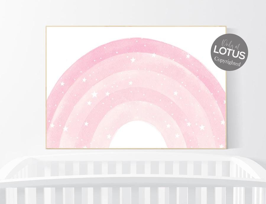 Nursery decor rainbow, pink nursery, Rainbow Wall Art, rainbow Print, Rainbow Wall Art, pink nursery, rainbow nursery, nursery wall decor