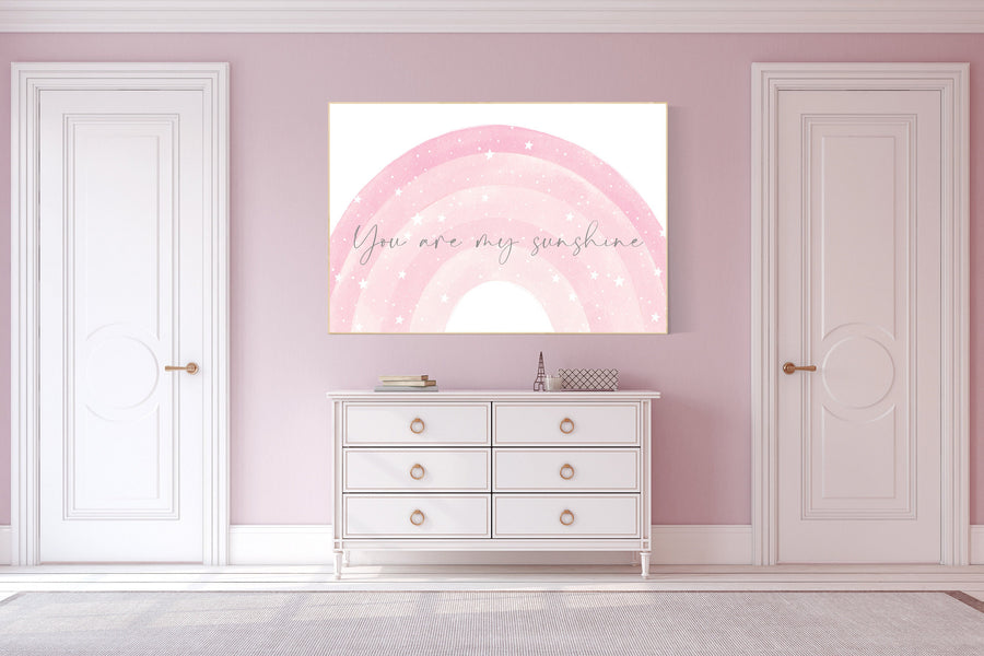 Nursery decor rainbow, pink nursery, Rainbow Wall Art, rainbow Print, Rainbow Wall Art, pink nursery, rainbow nursery, nursery wall decor