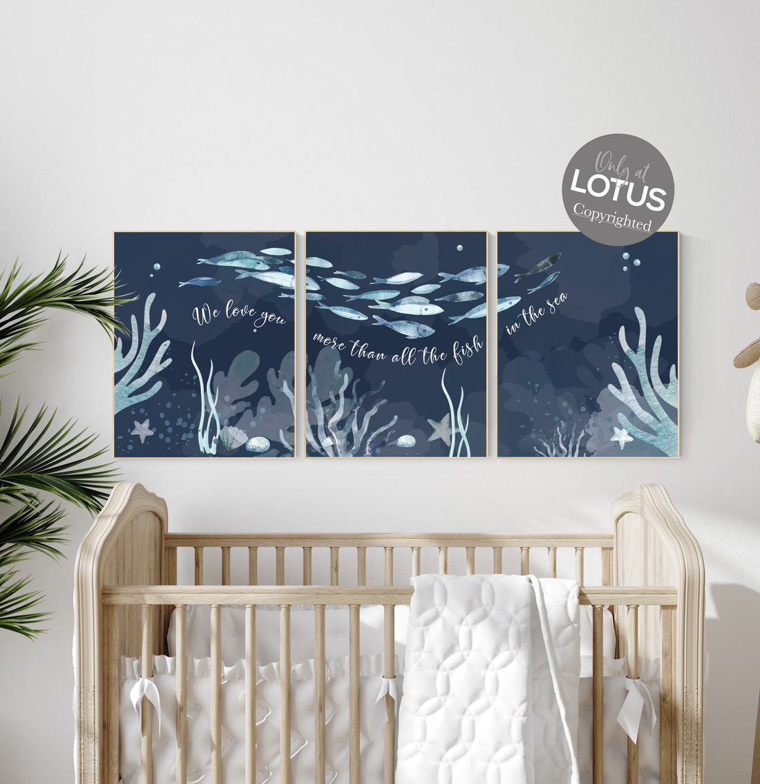 Under the sea wall art, Ocean nursery decor, Nautical nursery print set, under the sea nursery, gender neutral nursery, ocean, nautical