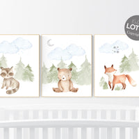 Animal nursery, gender neutral nursery, Woodland Nursery, Woodland Prints, animal prints, Woodland Animal Prints, girl nursery, boy nursery