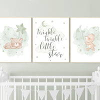 Nursery decor gender neutral, sage green nursery, bear nursery, green nursery, gender neutral nursery, sage green, baby room decor, bear