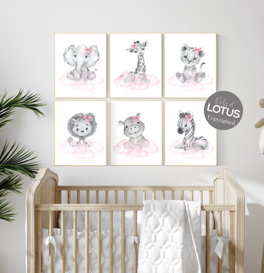 Safari animals, girl nursery decor, safari nursery decor, animal prints for nursery, woodland nursery decor, baby room decor, girls nursery