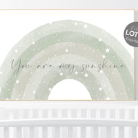 Nursery prints rainbow, gender neutral, sage green nursery wall decor, rainbow nursery, you are my sunshine, nursery decor, green nursery