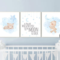 Boy nursery decor, Nursery decor bear, bear nursery print, teddy bear decor, boy nursery wall decor, boy nursery ideas, teddy bear