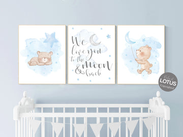Boy nursery decor, Nursery decor bear, bear nursery print, teddy bear decor, boy nursery wall decor, boy nursery ideas, teddy bear