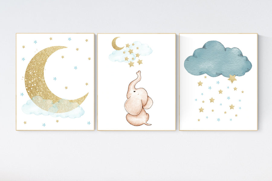 Nursery wall art , nursery wall art animals, baby room decor, woodland nursery, gender neutral nursery, blue green nursery