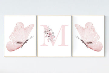 Nursery decor girl butterfly, blush nursery, butterflies, Nursery Art, Girl Nursery Art, Butterfly Nursery Decor for Baby Girl, Butterfly