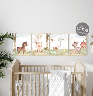 Nursery wall art animals, farm animals, farm nursery, nursery prints gender neutral, animals prints, farm themed nursery, Farm animals print