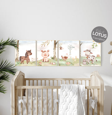 Nursery wall art animals, farm animals, farm nursery, nursery prints gender neutral, animals prints, farm themed nursery, Farm animals print