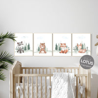 Nursery decor woodland, Woodland Nursery Wall Art, Woodland Print Set, animal prints, Woodland Animal Prints, gender neutral nursery
