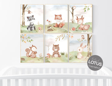 Woodland nursery decor, animals prints, gender neutral nursery, jungle animals, gender neutral nursery, Woodland Nursery, woodland animals