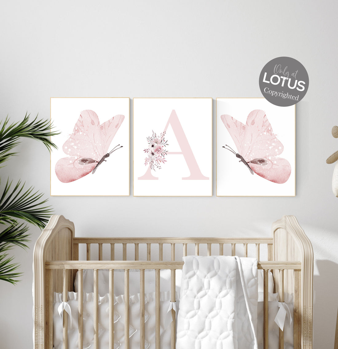 Nursery decor girl butterflies, Butterfly Nursery Art, Girl Nursery Art, Butterfly Nursery Decor for Baby Girl, Butterfly Art, light pink