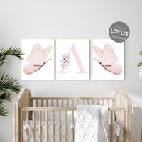 Nursery decor girl butterflies, Butterfly Nursery Art, Girl Nursery Art, Butterfly Nursery Decor for Baby Girl, Butterfly Art, light pink