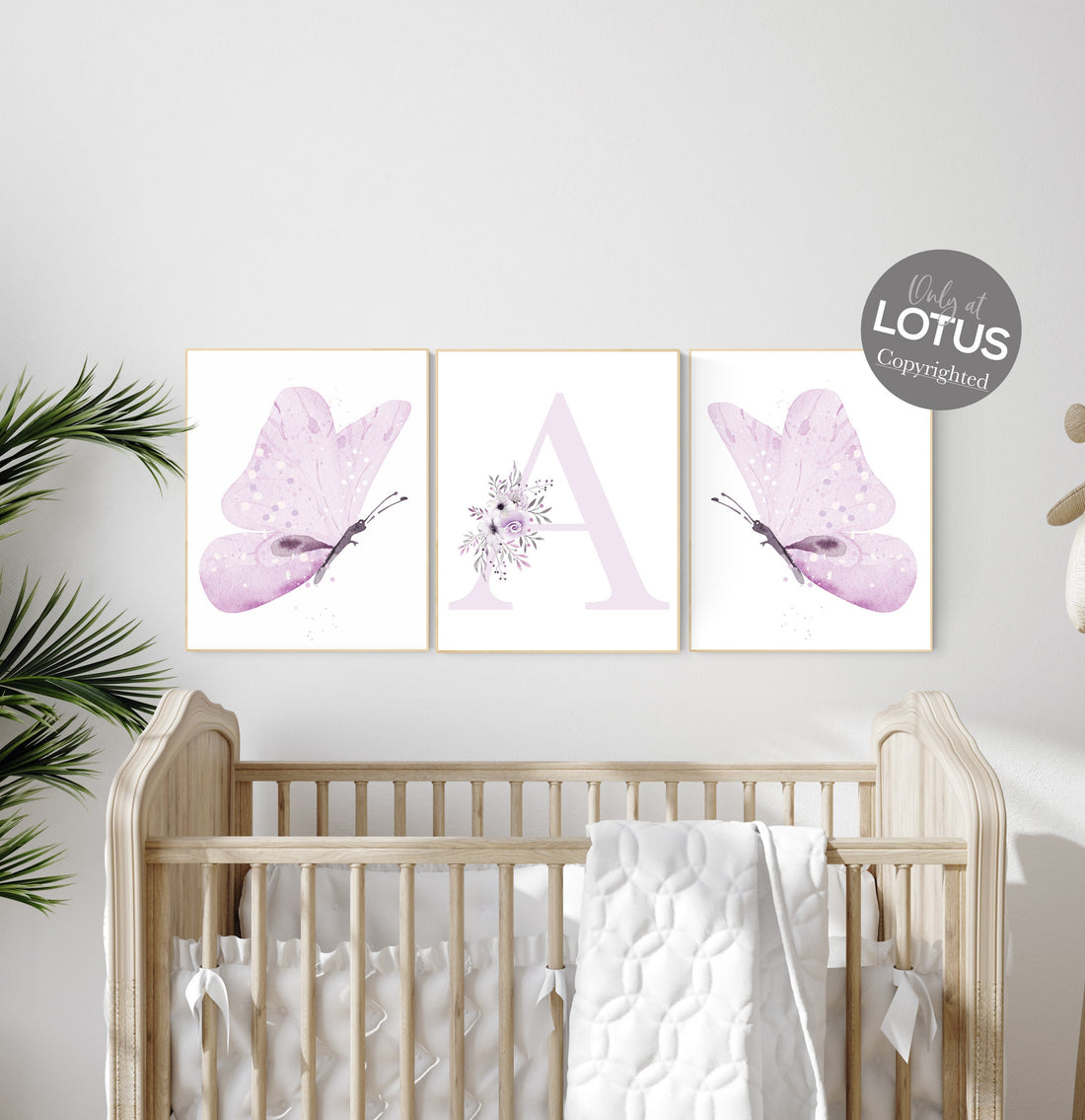 Nursery decor girl lavender, butterfly, nursery decor girl name, lilac, Butterfly Nursery Art, Girl Nursery Art, purple, girl nursery