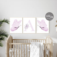 Nursery decor girl lavender, butterfly, nursery decor girl name, lilac, Butterfly Nursery Art, Girl Nursery Art, purple, girl nursery