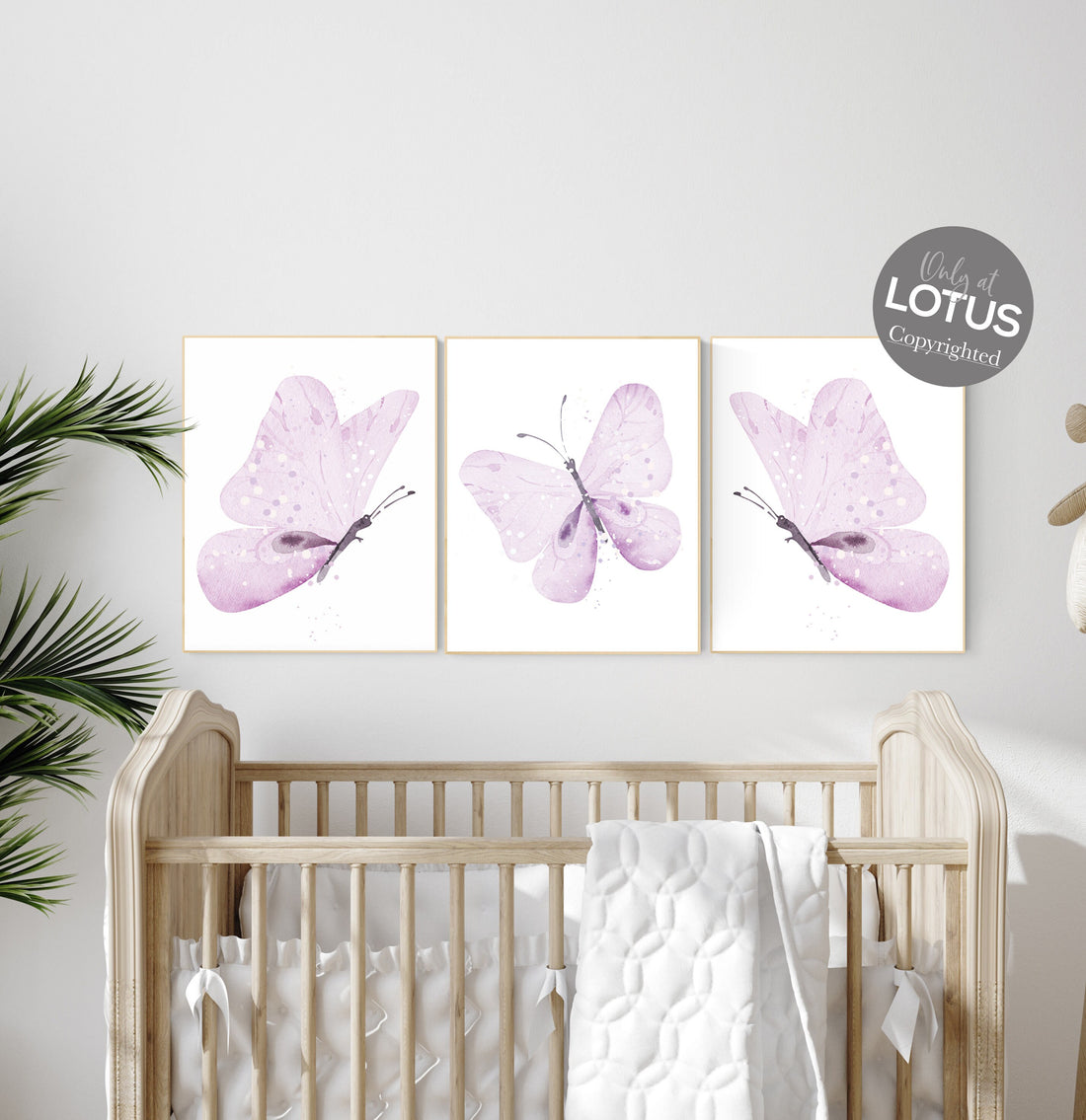 Nursery decor girl butterfly, nursery decor lavender, nursery decor girl lilac, Butterfly Nursery Art, Girl Nursery Art, purple nursery