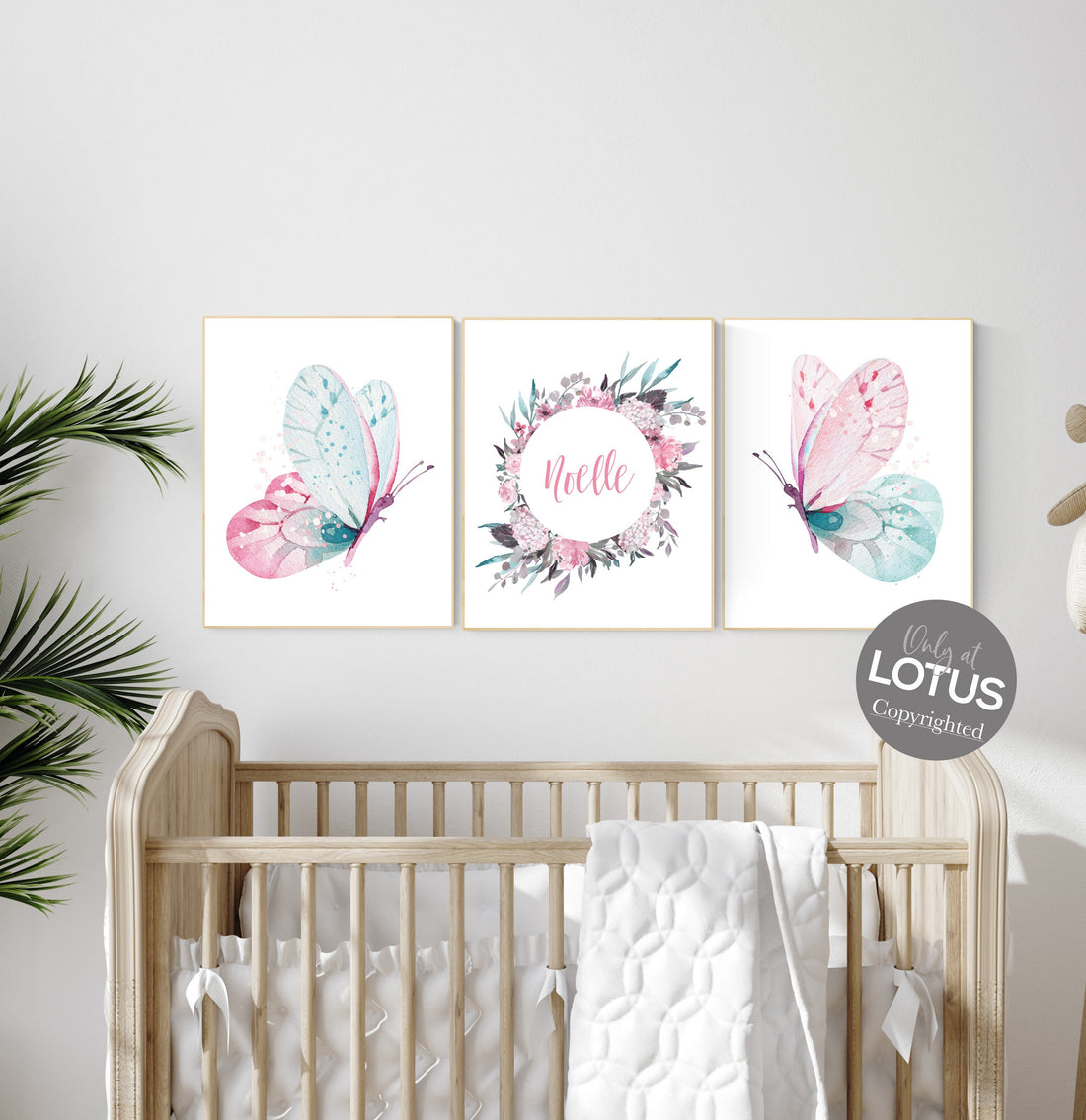 Nursery decor girl butterfly, pink and teal nursery, pink teal nursery, girl room prints, nursery wall decor, butterfly wall art pink