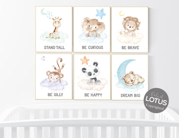 Nursery decor animals, animals prints, nursery art woodland, nursery prints gender neutral, animal nursery, safari animals, jungle animals