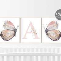 Nursery decor girl butterfly, blush, blush gold, Butterfly Nursery Art, girls room, butterfly prints, Butterfly Art, blush pink and gold