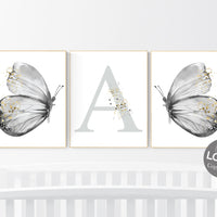 Nursery decor girl butterflies, Butterfly Nursery Art, Girl Nursery Art, Butterfly Nursery Decor for Baby Girl, Butterfly Art, grey nursery