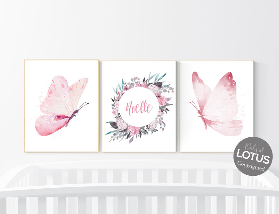 Nursery decor girl butterflies, Butterfly Nursery Art, pink nursery, Girl Nursery Art, Butterfly Nursery wall decor, girl nursery ideas