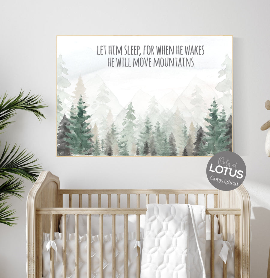 Forest nursery decor, sage green wall art, mountain wall art nursery, adventure nursery, Woodland nursery decor, mountain nursery