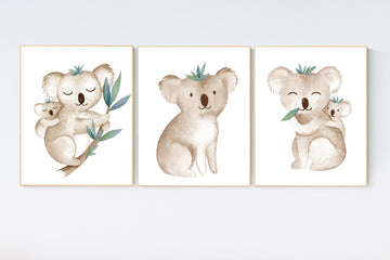 Nursery decor girl, koala nursery, nursery prints animals, lilac nursery decor, koala bear nursery, gender neutral nursery