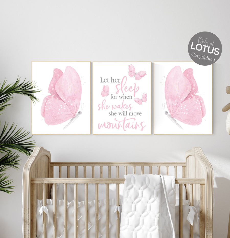 Nursery decor girl butterflies, Butterfly Nursery Art, Girl Nursery Art, Butterfly Nursery Decor for Baby Girl, Butterfly Art, light pink