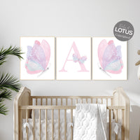 Nursery decor girl butterfly, pink purple teal nursery, pastel nursery decor , girl room prints, baby girl nursery, butterfly wall art