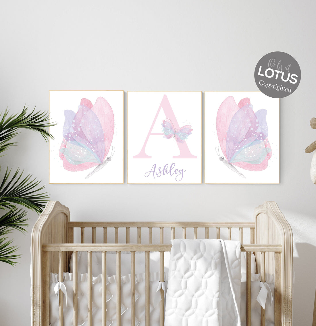 Butterfly nursery decor, pastel nursery decor, pink purple teal nursery, girl room prints, baby girl nursery, butterfly prints for nursery